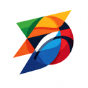 V体育品牌标志蓝色方形图标